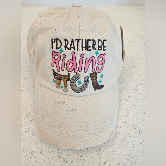 NWT Distressed Riding Cap - Picture 1 of 12